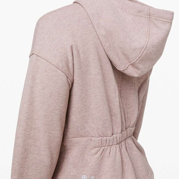 💖🌸 R-A-R-E Lululemon Cropped Peplum Hoodie Jacket Sweater in pretty Pink - Picture 6 of 11